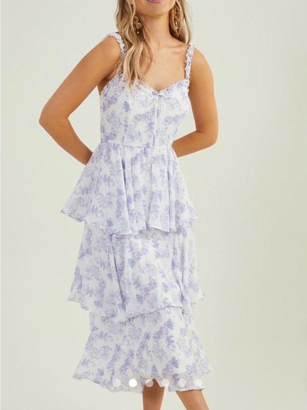 Altar’s State floral ruffle sun dress XS nwt
